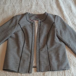 Womans Black and White striped Blazer size 14